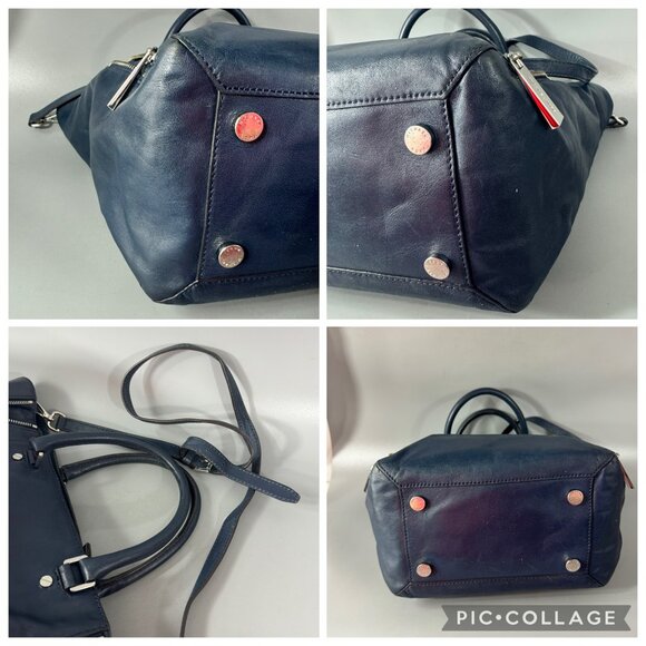 MICHAEL MICHAEL KORS NEWMAN NAVY BLUE LEATHER LARGE TOTE,SHOULDER BAG,CROSSBODY - Picture 15 of 15